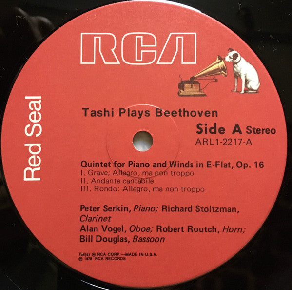Tashi Plays L. v Beethoven* : Quintet For Piano And Winds In E-Flat, Opus 16 / Trio In B-Flat, Opus 11 (LP, Album)