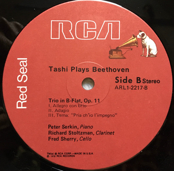 Tashi Plays L. v Beethoven* : Quintet For Piano And Winds In E-Flat, Opus 16 / Trio In B-Flat, Opus 11 (LP, Album)