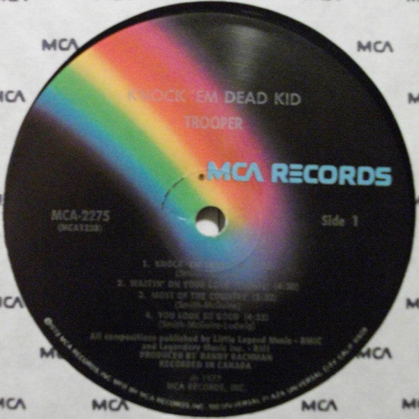 Trooper (4) : Knock 'Em Dead Kid (LP, Album, Pin)