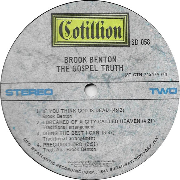 Brook Benton : The Gospel Truth (LP)