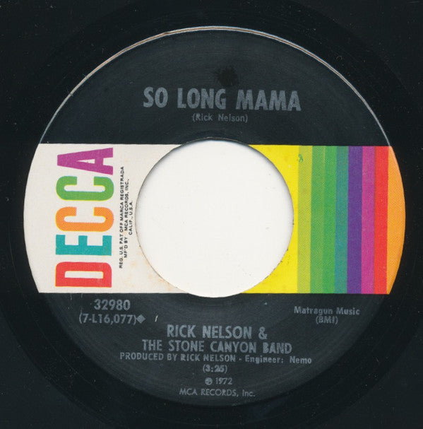 Rick Nelson And The Stone Canyon Band* : Garden Party (7", Single, Pin)