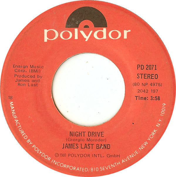 James Last Band* : The Seduction (Love Theme) / Night Drive (7", 18 )