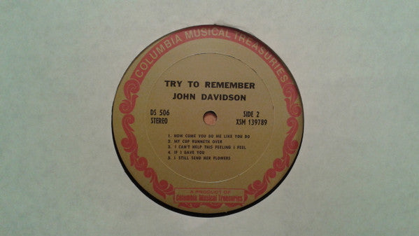 John Davidson : Try To Remember (LP, Comp)