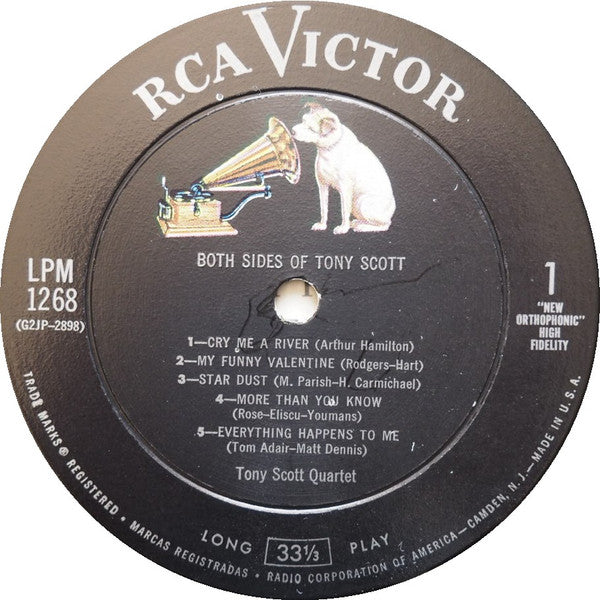 Tony Scott Quartet* : Both Sides Of Tony Scott (LP, Album, Mono)