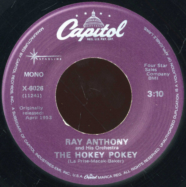 Ray Anthony & His Orchestra : The Bunny Hop (7", Single, Mono, RE)