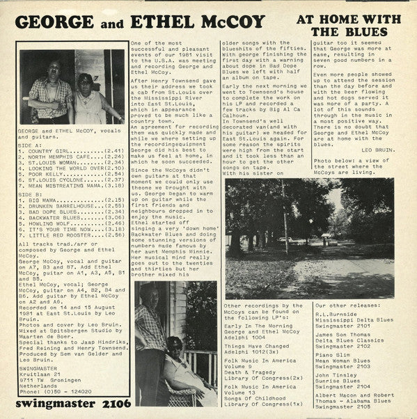 George And Ethel McCoy* : At Home With The Blues (LP, Album)