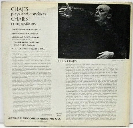 Julius Chajes : Chajes Plays Chajes (LP, Album)