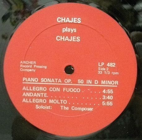Julius Chajes : Chajes Plays Chajes (LP, Album)