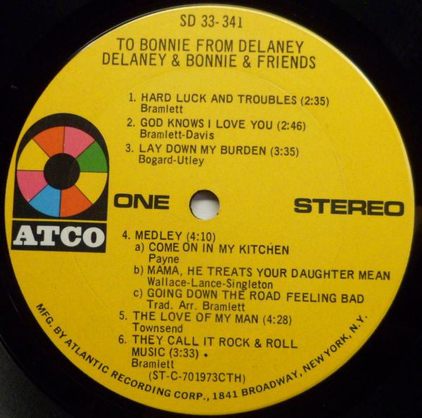 Delaney & Bonnie & Friends : To Bonnie From Delaney (LP, Album, CTH)