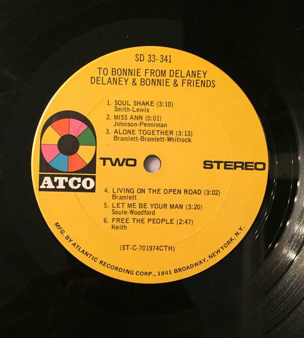 Delaney & Bonnie & Friends : To Bonnie From Delaney (LP, Album, CTH)