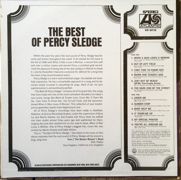 Percy Sledge : The Best Of Percy Sledge (LP, Comp, RE, PR)