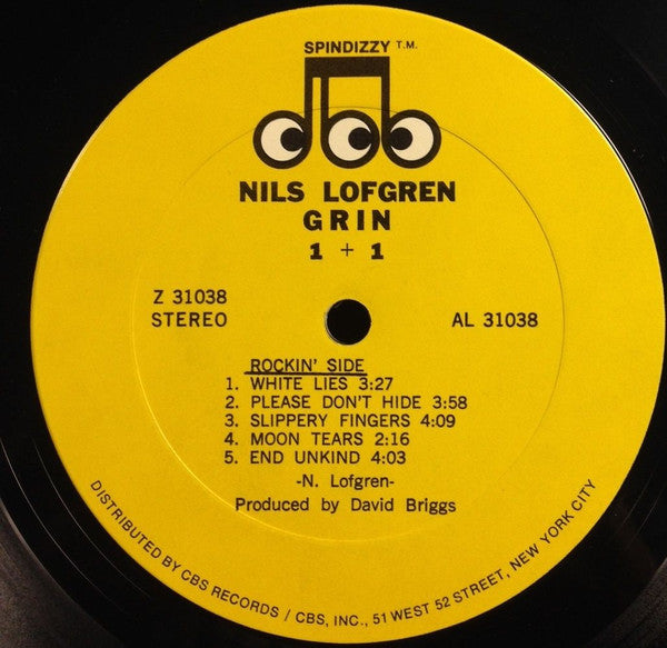 Nils Lofgren - Grin : 1+1 (LP, Album, Yel)