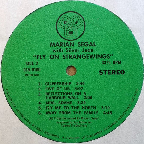 Marianne Segal With Jade (35) : Fly On Strangewings (LP)