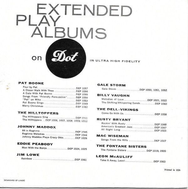 Pat Boone : The Lord's Prayer (7", EP)