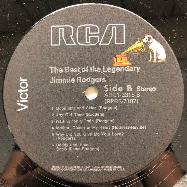 Jimmie Rodgers : The Best Of The Legendary Jimmie Rodgers (LP, Comp, RE, Ind)