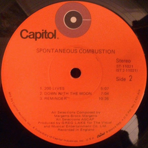 Spontaneous Combustion (2) : Spontaneous Combustion (LP, Album, RE, Red)