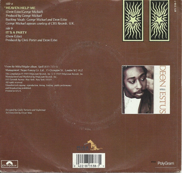 Deon Estus With George Michael : Heaven Help Me (7", Single, Styrene, Car)