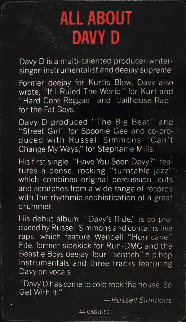 Davy D : Have You Seen Davy (12", Single)