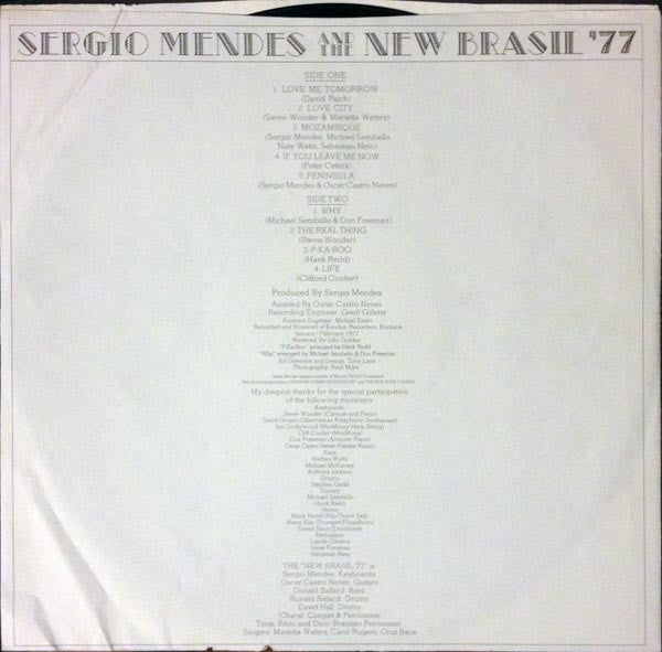 Sérgio Mendes & The New Brasil '77 : Sergio Mendes And The New Brasil '77 (LP, Album, CSM)
