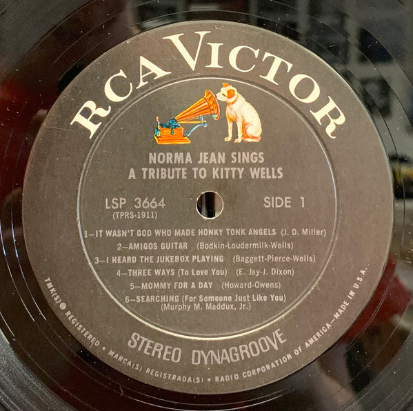 Norma Jean (2) : Sings A Tribute To Kitty Wells (LP, Album, Ind)