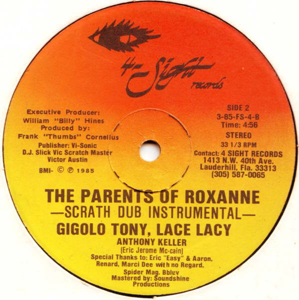 Gigolo Tony, Lace Lacy* : The Parents Of Roxanne (12")