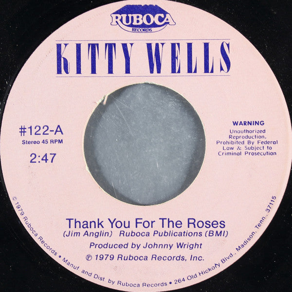 Kitty Wells : Thank You For The Roses (7")