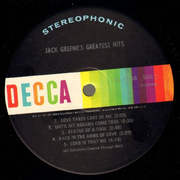 Jack Greene : Jack Greene's Greatest Hits (LP, Album, Comp)