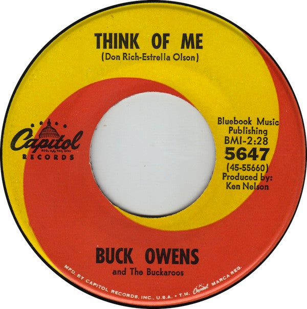 Buck Owens And His Buckaroos : Think Of Me (7", Single, Scr)