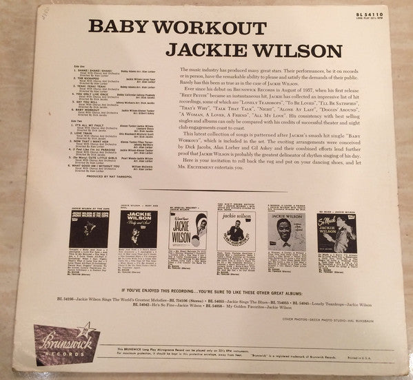 Jackie Wilson : Baby Workout (LP, Mono, Ful)