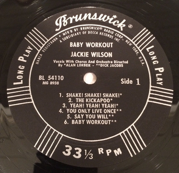 Jackie Wilson : Baby Workout (LP, Mono, Ful)