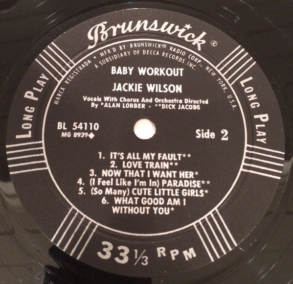 Jackie Wilson : Baby Workout (LP, Mono, Ful)