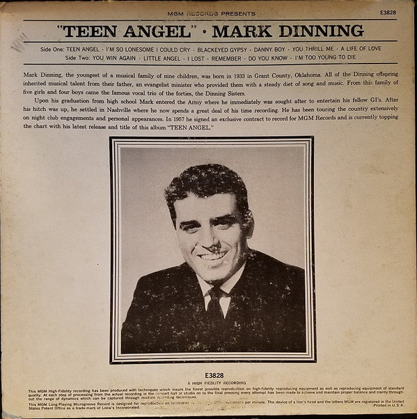 Mark Dinning : Teen Angel (LP, Mono)