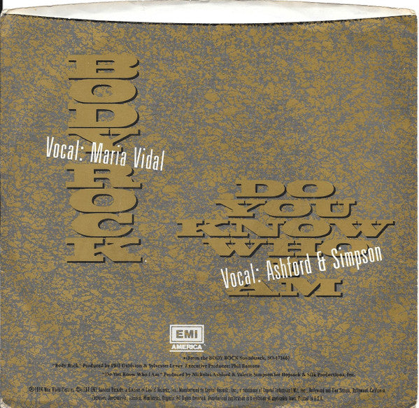 Maria Vidal / Ashford & Simpson : Body Rock / Do You Know Who I Am (7")