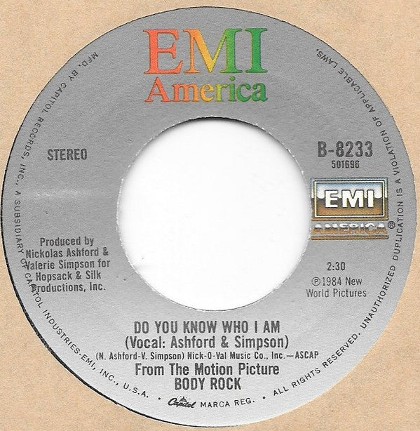 Maria Vidal / Ashford & Simpson : Body Rock / Do You Know Who I Am (7")