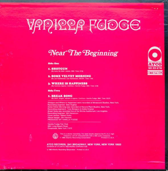 Vanilla Fudge : Near The Beginning (LP, Album, MG)