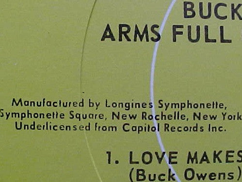Buck Owens : Arms Full Of Empty (LP, Album, Club)