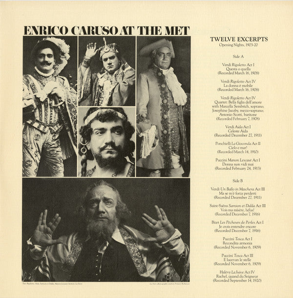 Enrico Caruso : Caruso At The Met (LP, Album, Comp)