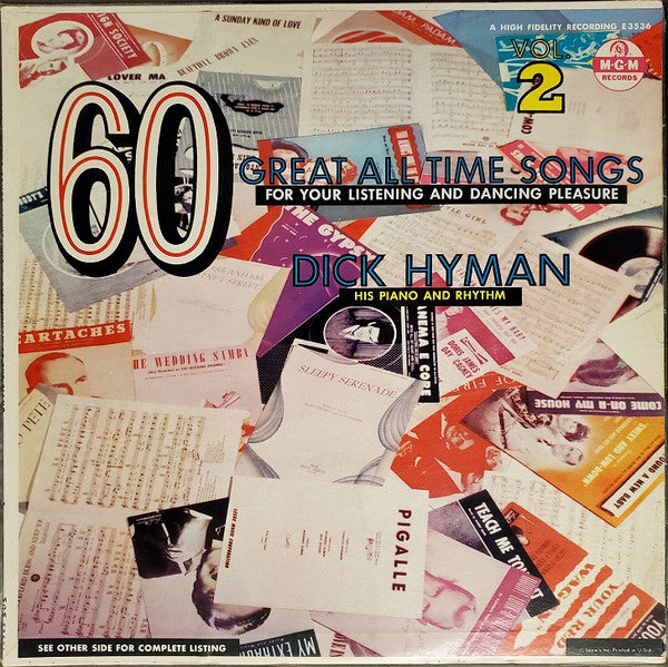 Dick Hyman : 60 Great All Time Songs For Your Listening And Dancing Pleasure Vol. 2 (LP, Album)