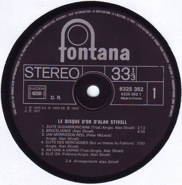 Alan Stivell : Le Disque D'Or (LP, Comp)