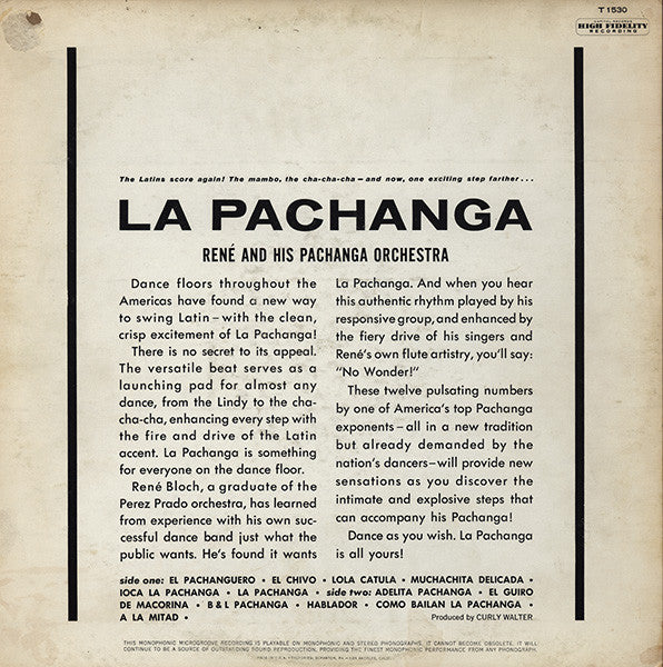 René And His Pachanga Orchestra : La Pachanga (LP, Album, Mono)