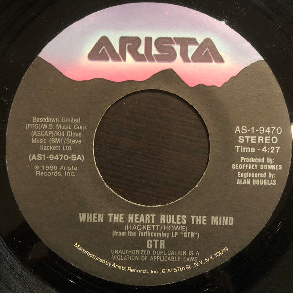 GTR (2) : When The Heart Rules The Mind (7", Single)
