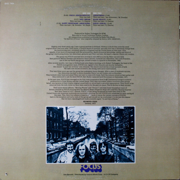 Focus (2) : In And Out Of Focus (LP, Album, RE)
