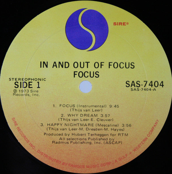 Focus (2) : In And Out Of Focus (LP, Album, RE)