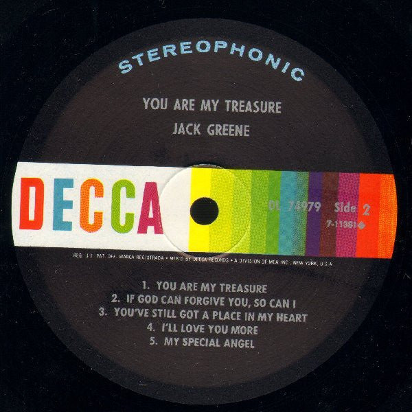 Jack Greene : You Are My Treasure (LP, Album, Pin)