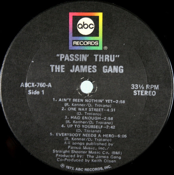 James Gang : Passin' Thru (LP, Album, Club)