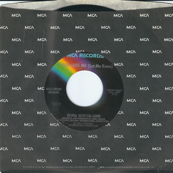Olivia Newton-John : If You Love Me (Let Me Know) (7", Single, Pin)