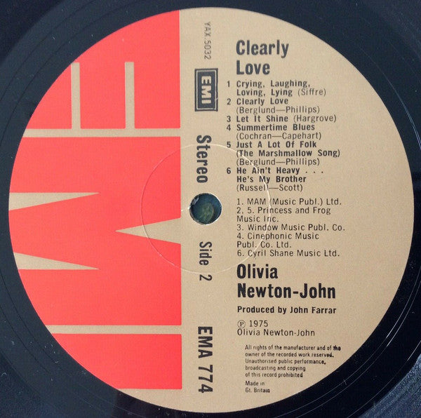 Olivia Newton-John : Clearly Love (LP, Album, Gat)