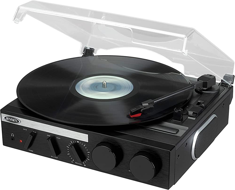 Jensen - 3 Speed Turntable w/ Built-In Speakers