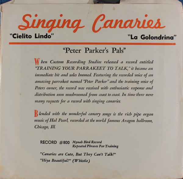 The Parker Canaries, Hal Pearl : Singing Canaries (7", RE)