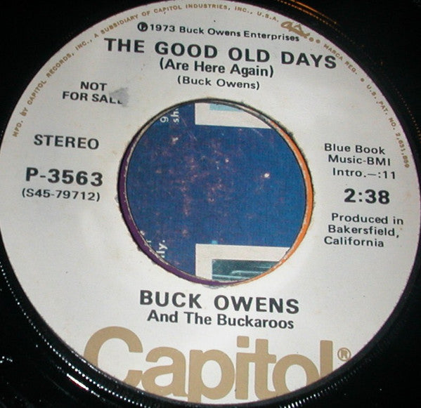 Buck Owens And His Buckaroos : Ain't It Amazing, Gracie (7", Promo)
